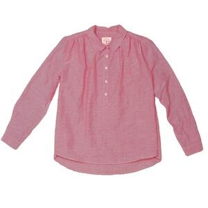 The Little Project Jordan Silk Cotton Top Long Sleeves in Cherry Stripes XS USA